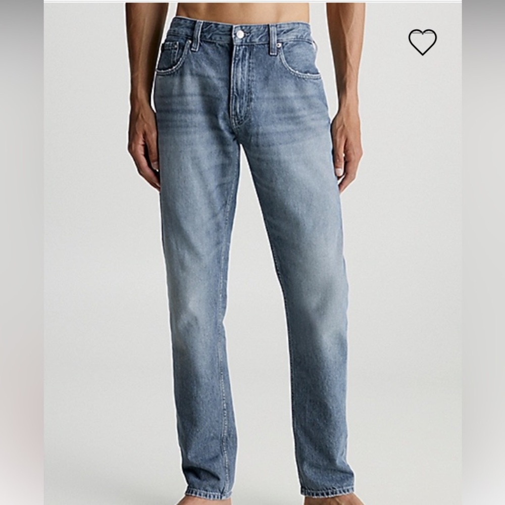 CALVIN KLEIN Mens Distressed Low Rise Straight Legs 100% Cotton Jeans | …